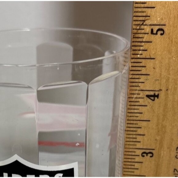 Budweiser NFL Raiders Clear Plastic Mug 4.75 Inches Tall Football Las Vegas - Picture 5 of 6